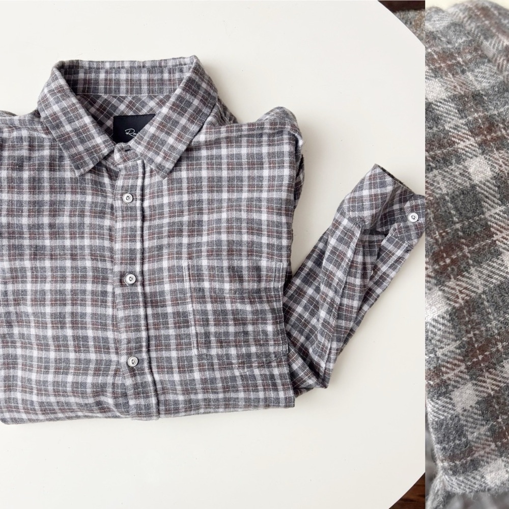 Rails Men’s Sussex Soft Cotton Flannel Button Down Shirt Size XL Coffee Brown